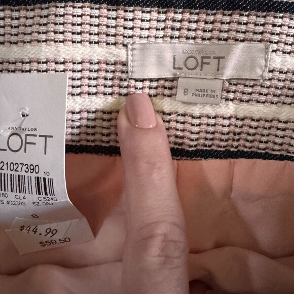 Ann Taylor Loft Skirt Womens 8 NEW A Line Woven Preppy Academia Tweed Retro 70s‎ - Picture 3 of 7